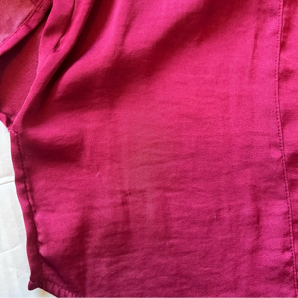 Free People NWT Lala Tie-Detail Button Up Red Blouse Women's size medium - Picture 13 of 16